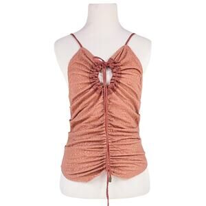 FREE PEOPLE NWT Love Her Keyhole Ruched Tank in Summer Sparrow Size S